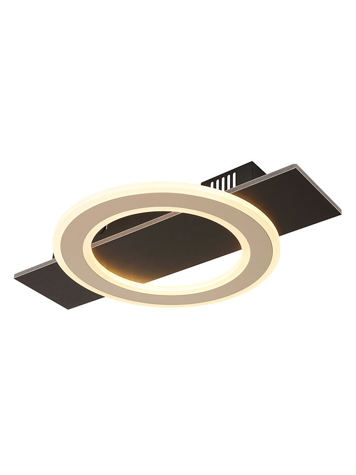 LED-Deckenleuchte "Jayden" in Dunkelbraun - (B)44 x (H)5,2 x (T)29 cm