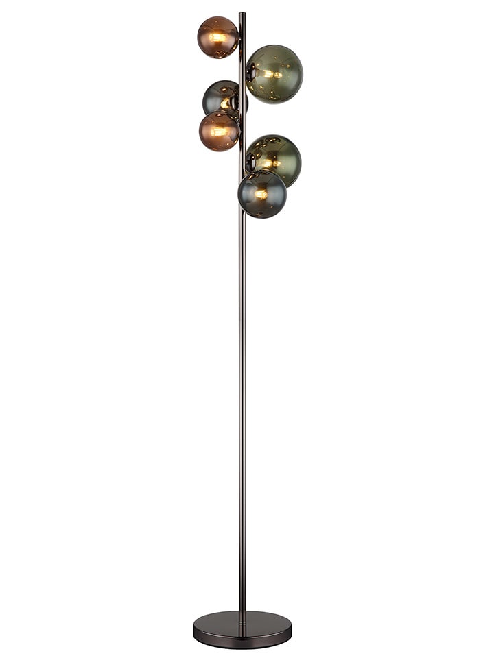 LED-Standleuchte "Riha" in Braun/ Grün/ Petrol - (H)155 cm
