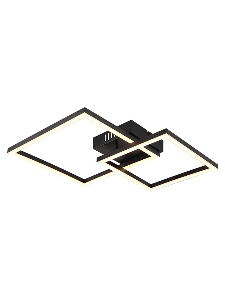 LED-Deckenleuchte "Kaden" in Schwarz - (B)48,8 x (H)6,4 x (T)35,3 cm
