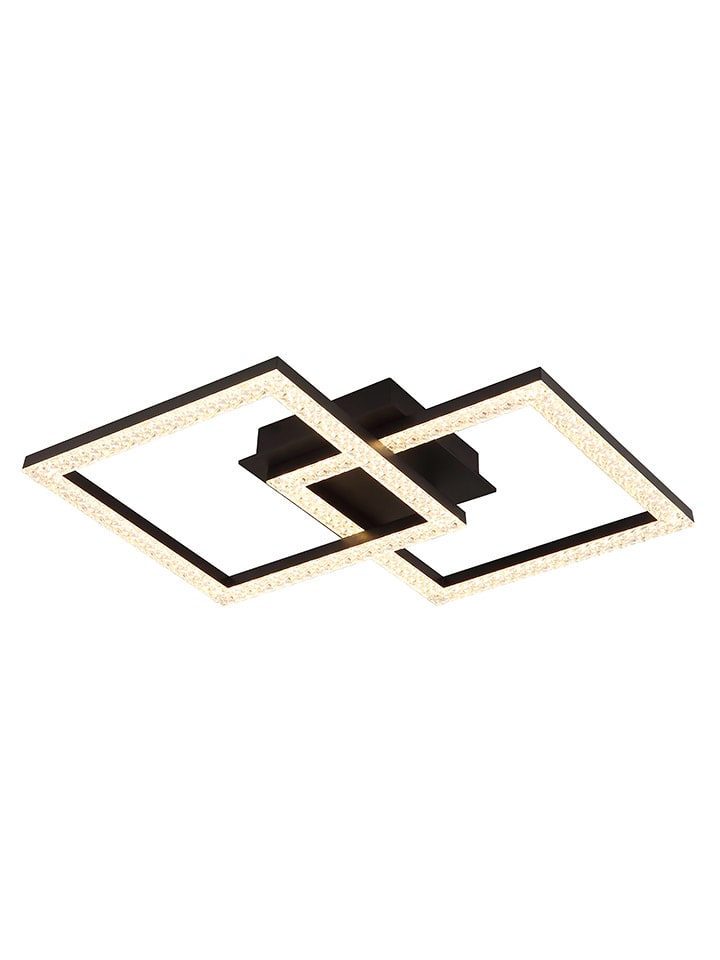 LED-Deckenleuchte "Sapena" in Schwarz - (B)52,6 x (H)7,5 x (T)37,4 cm