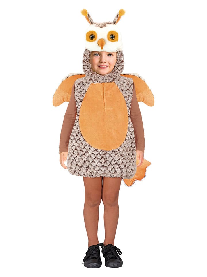 Kostium "Owl" w kolorze pomarańczowo-szarym