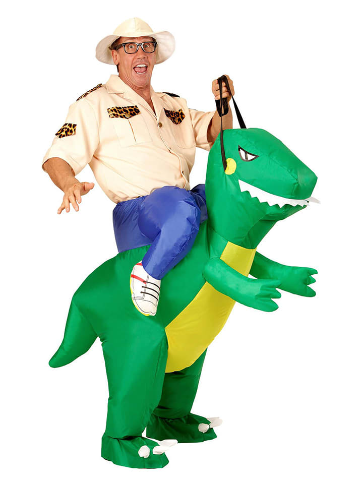 2-częściowy kostium "Explorer on the dinosaur" w kolorze zielonym