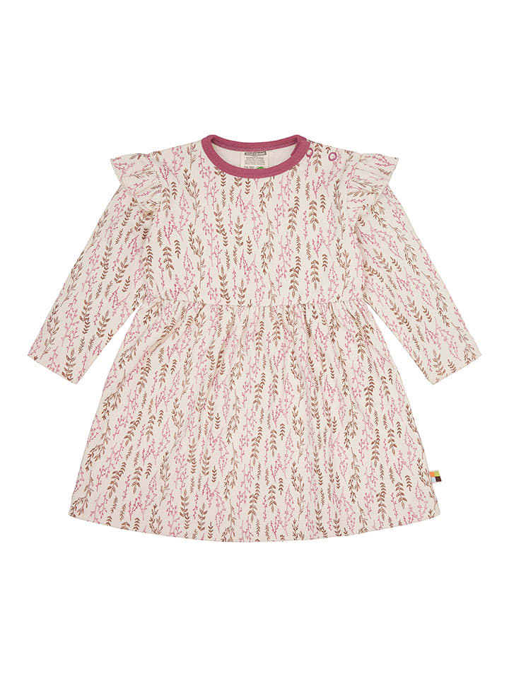Kleid in Beige/ Rot