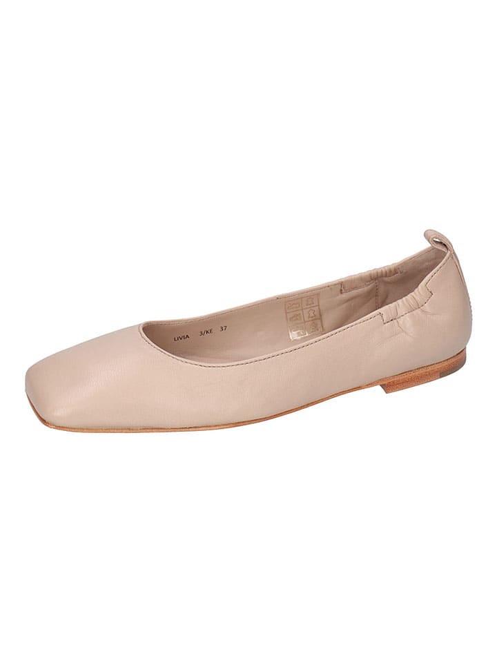 Leder-Ballerinas "Livia 3" in Beige