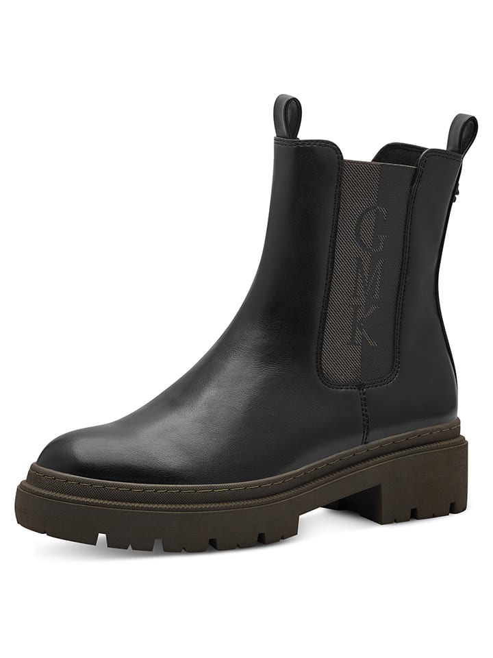 Boots in Schwarz/ Khaki
