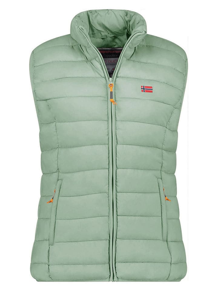 Doorgestikte bodywarmer "Vatikolor" lichtgroen
