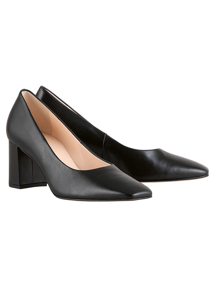 Leder-Pumps in Schwarz