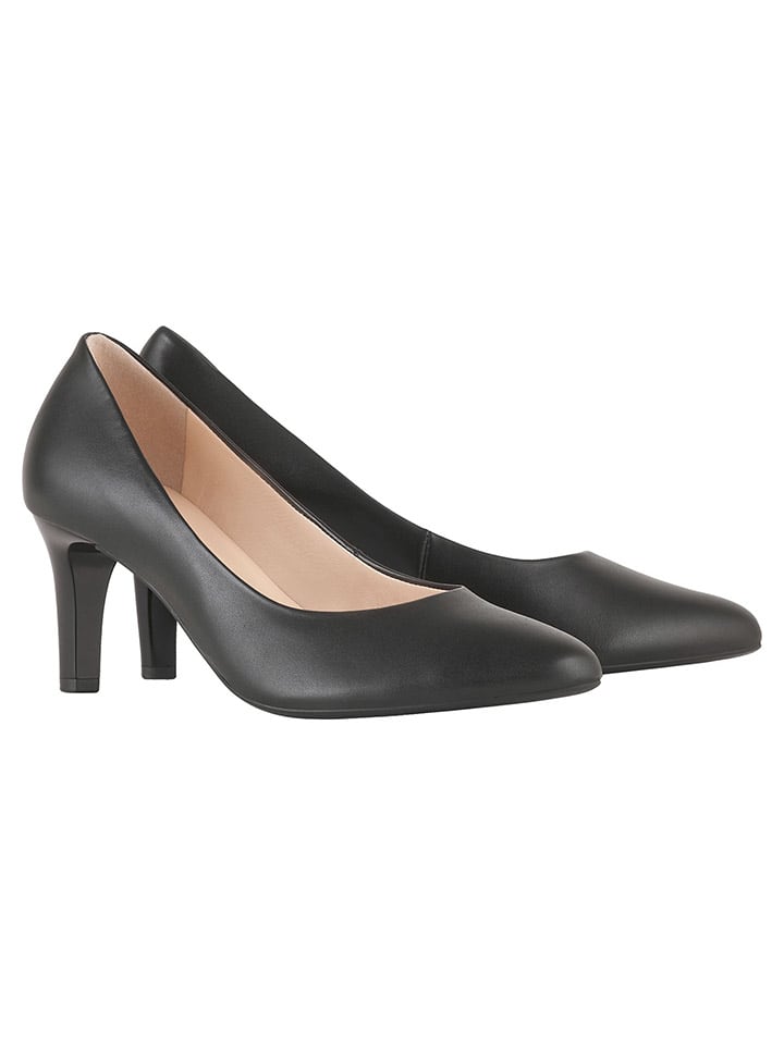Leder-Pumps in Schwarz