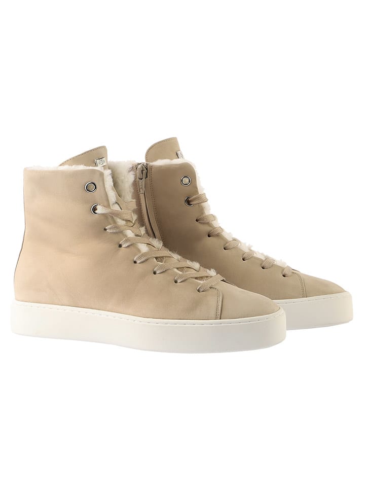 Leren sneakers "Teddy" beige