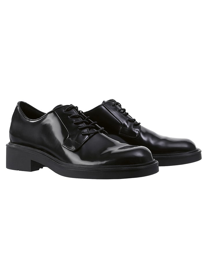 Leder-Schnürschuhe "George" in Schwarz