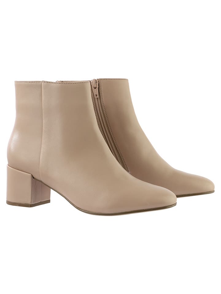 Stiefeletten Damen Beige Leder