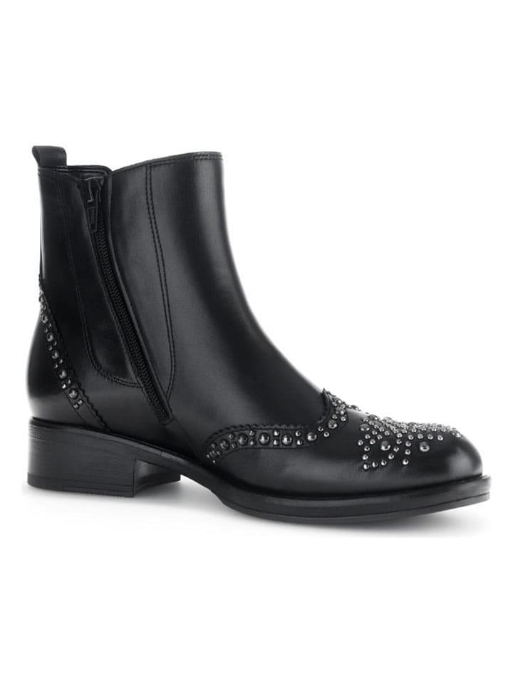 Leder-Boots in Schwarz