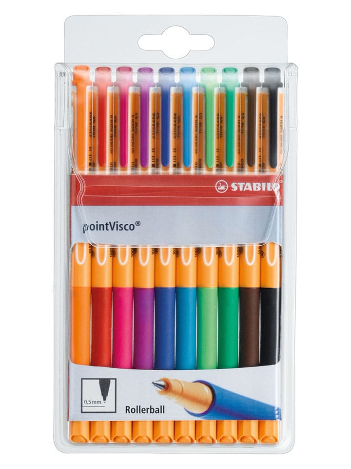 Tintenroller ''STABILO pointVisco'' - 10 Stück