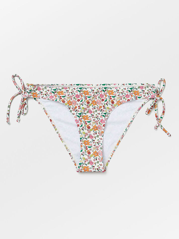 Figi bikini "Anemona" w kolorze białym ze wzorem