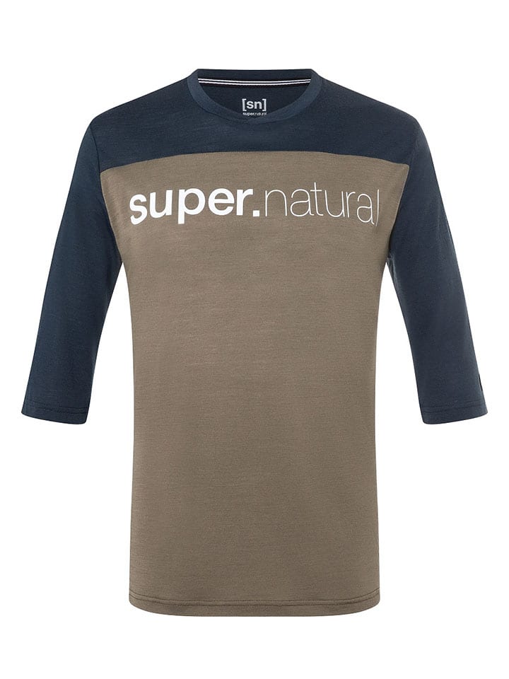 Fahrradshirt "Contrast" in Beige/ Dunkelblau