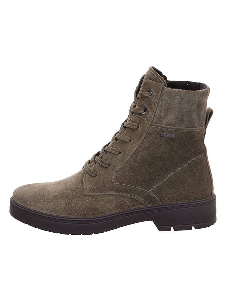 Leder-Stiefeletten "Mystic" in Khaki