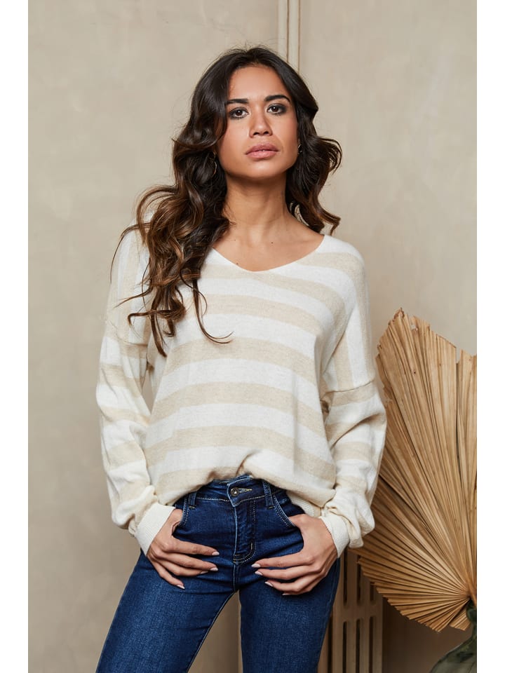 Pullover "Quety" in Creme/ Beige