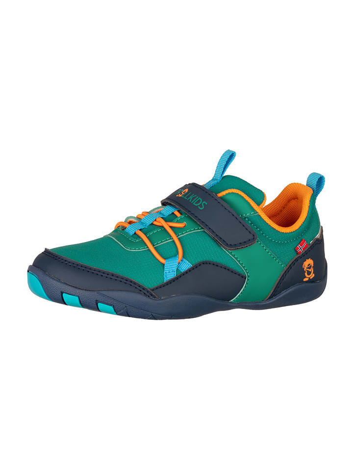 Barfuß-Wanderschuhe "Skaland" in Grün/ Dunkelblau/ Orange