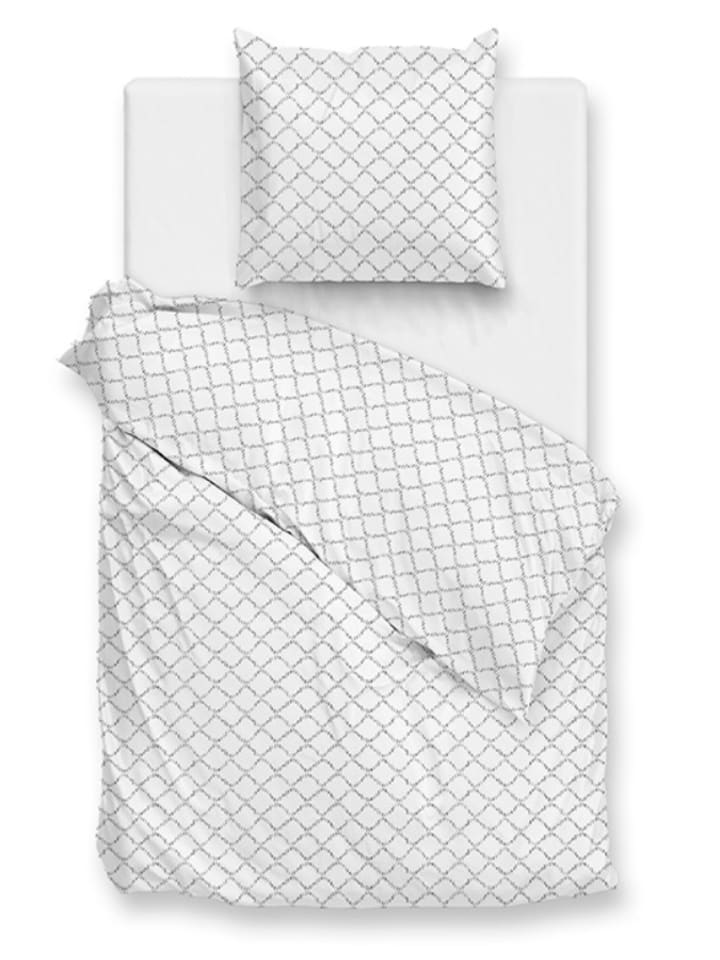 Mako-Satin-Bettwäsche-Set "Satinado" in Weiß