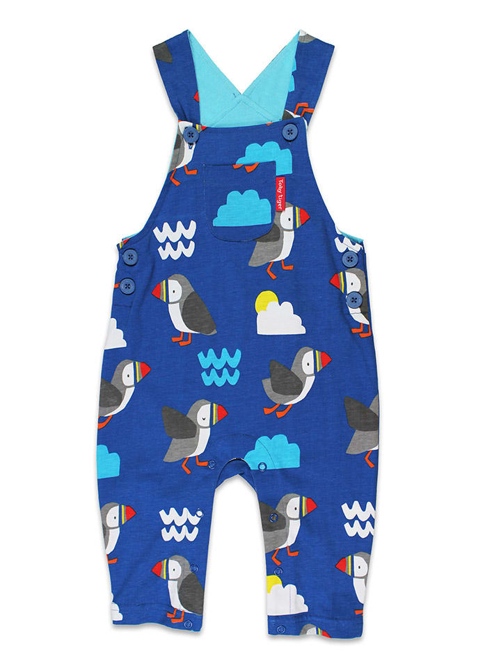 Latzhose "Puffin" in Blau/ Bunt