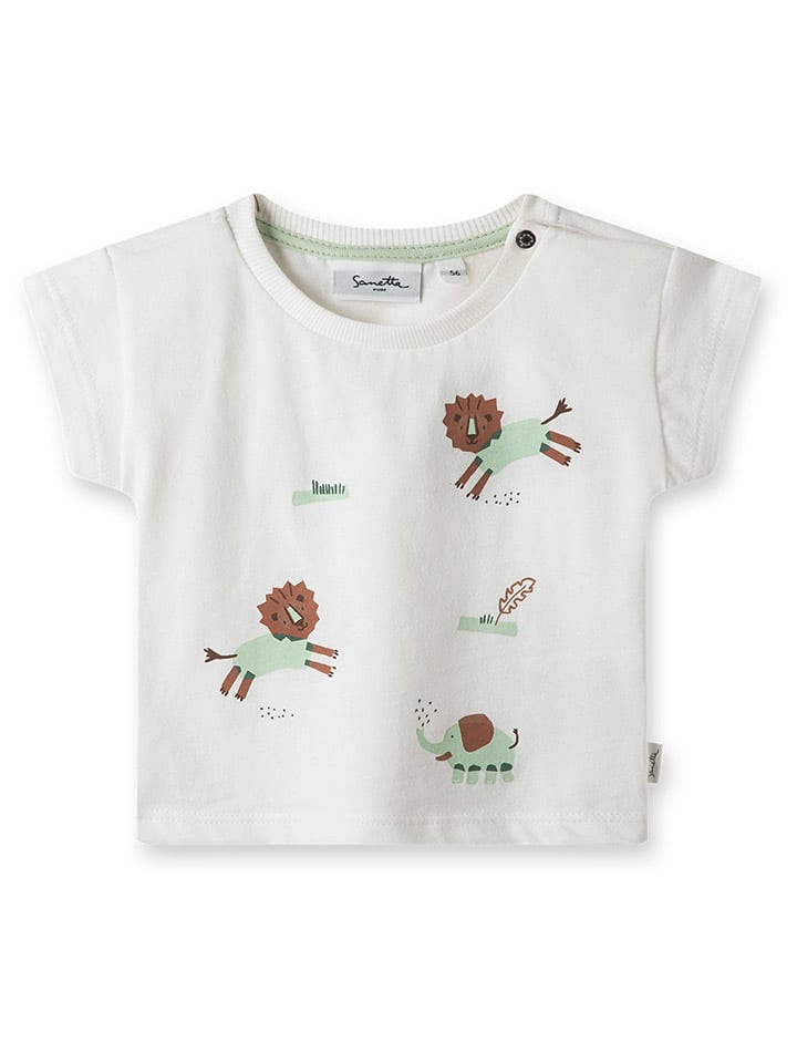 Shirt in Weiß/ Bunt