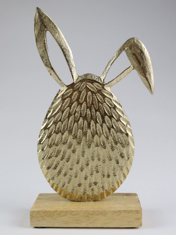Dekoaufsteller ''Osterei'' in Gold - (B)11 x (H)20,5 x (T)5 cm