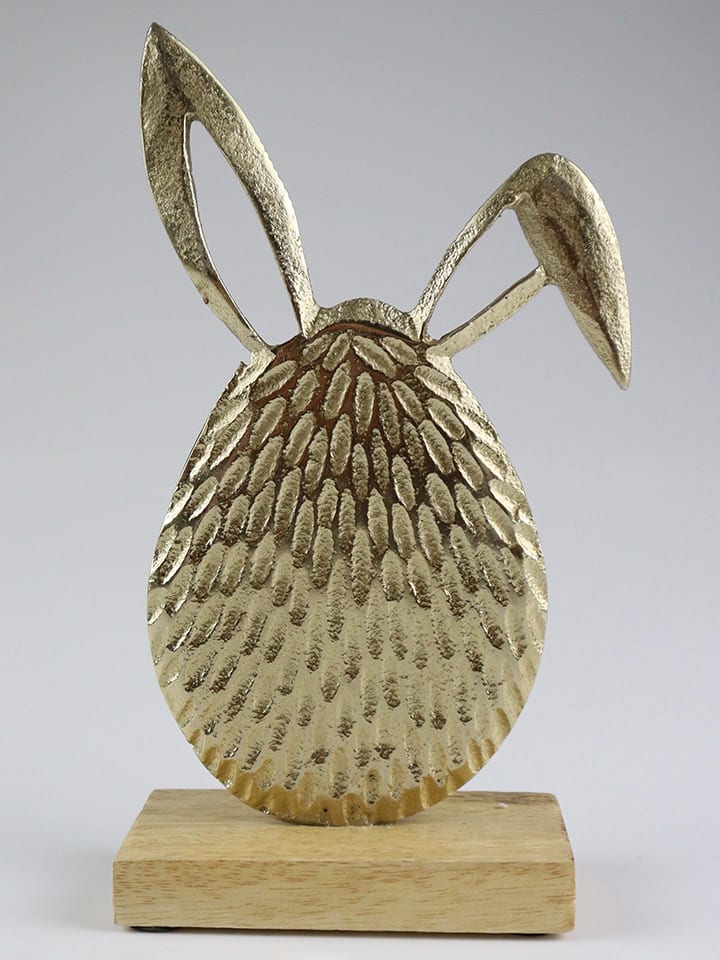 Dekofigur ''Osterei'' in Gold - (B)14,5 x (H)25,5 x (T)5 cm