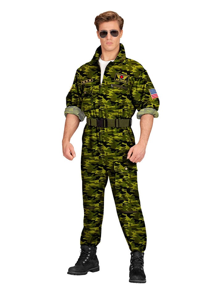 2-częściowy kostium "Jet fighter pilot" w kolorze khaki
