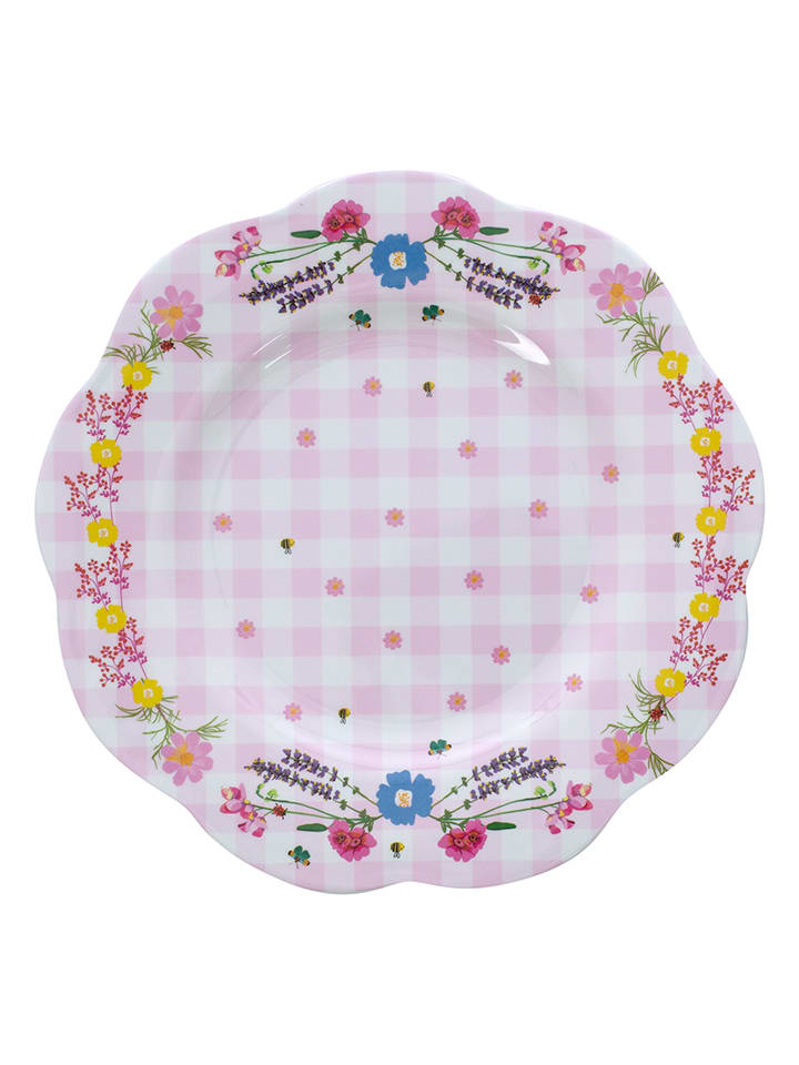 Speiseteller ''Viola'' in Weiß/ Rosa - Ø 26 cm