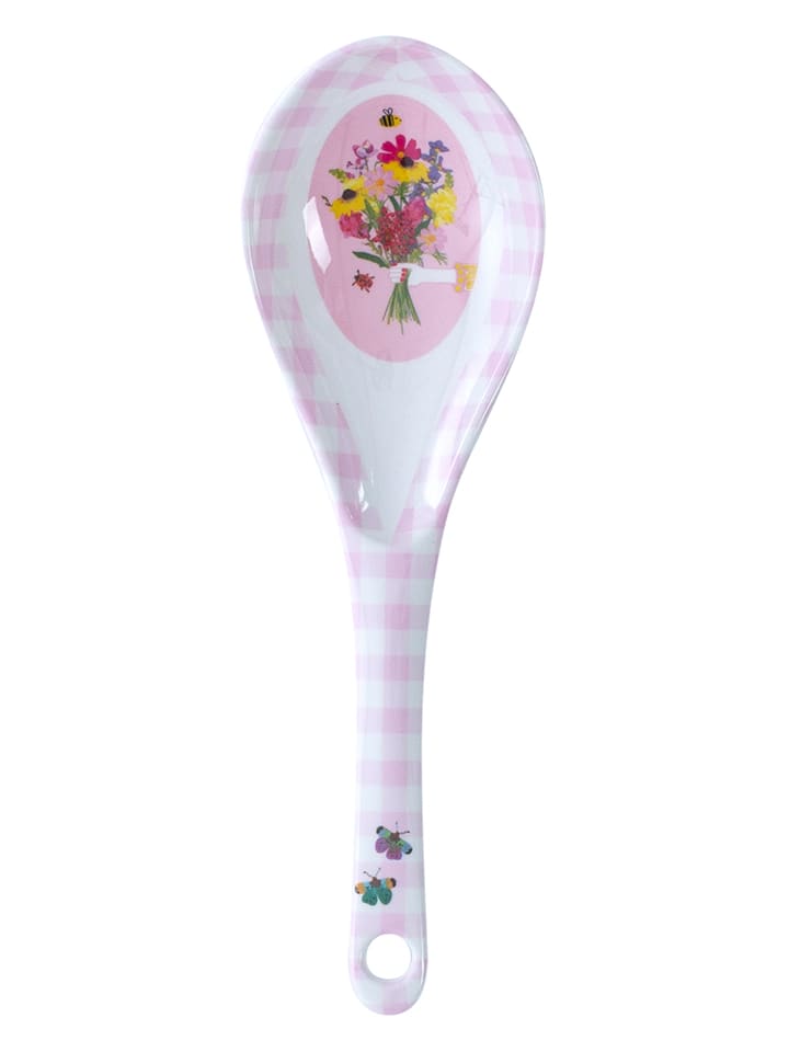 Servierlöffel ''Viola'' in Weiß/ Rosa - (B)21,8 x (H)3 x (T)6,8 cm