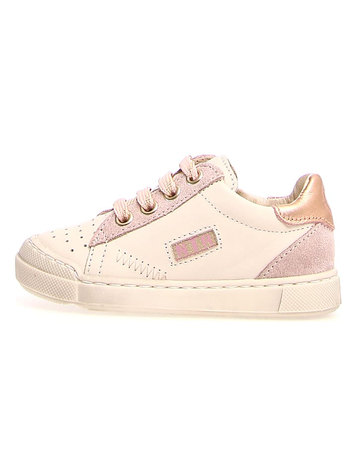Leren sneakers "Faluk" crème/lichtroze/goudkleurig