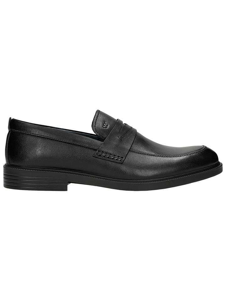 Leder-Mokassins in Schwarz