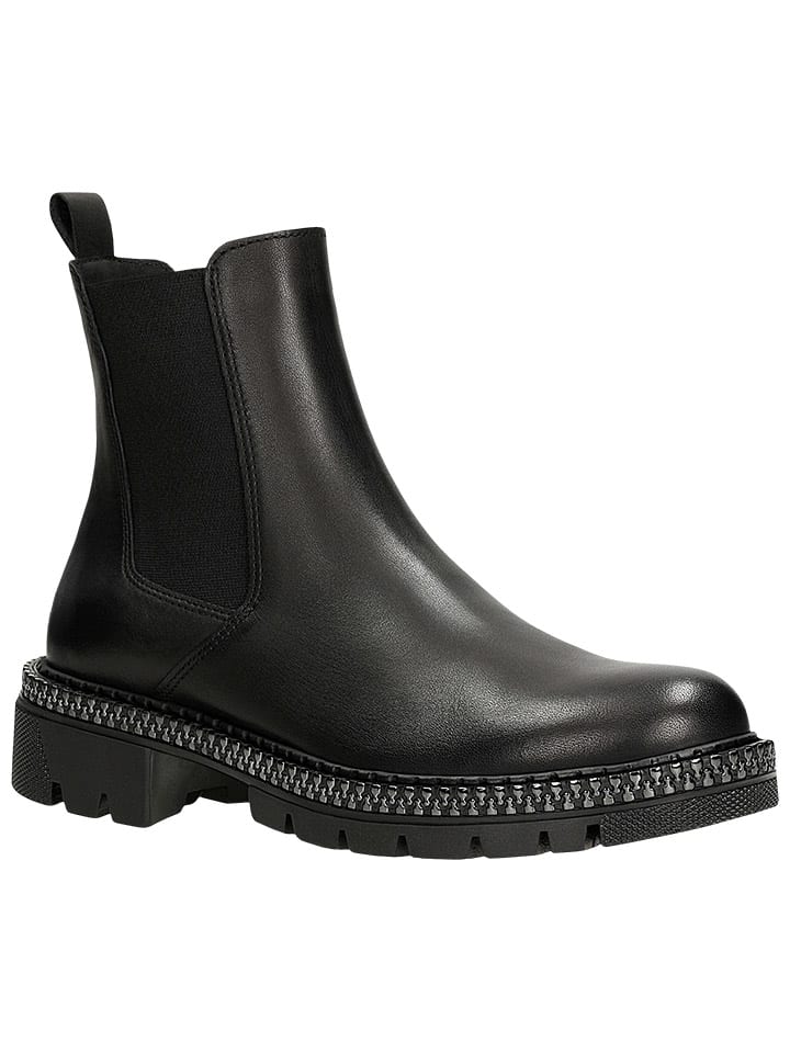 Leder-Chelsea-Boots in Schwarz