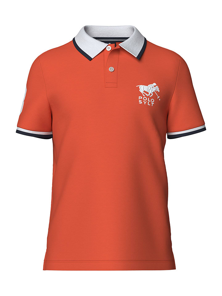 Koszulka polo w kolorze pomarańczowo-białym