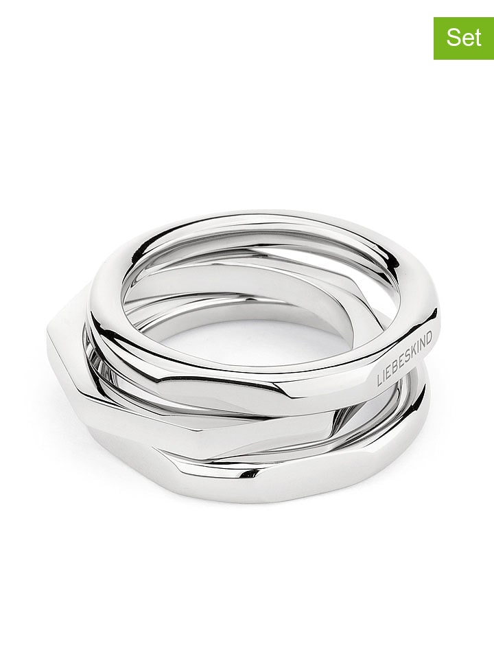 3er-Set: Ringe in Silber
