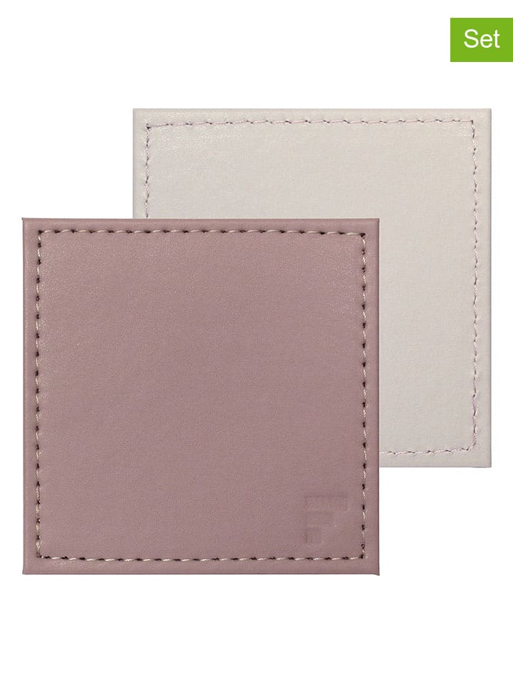 4er-Set: Untersetzer in Altrosa/ Creme - (L)10 x (B)10 cm
