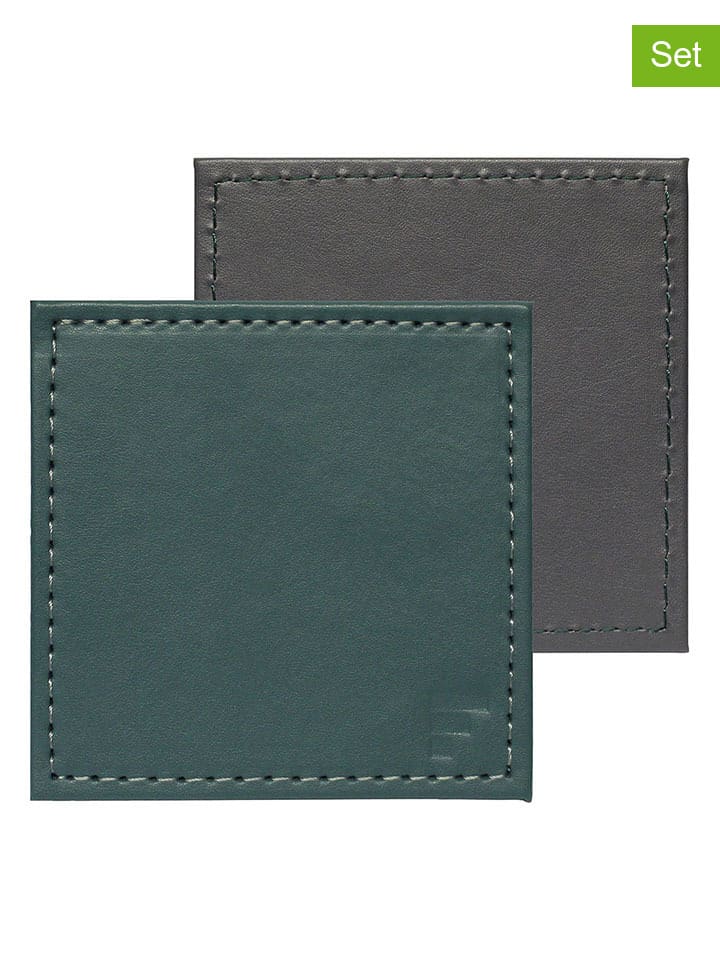 4er-Set: Untersetzer in Petrol/ Anthrazit - (L)10 x (B)10 cm