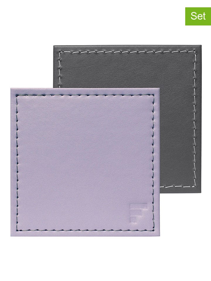 4er-Set: Untersetzer in Lila/ Grau - (L)10 x (B)10 cm