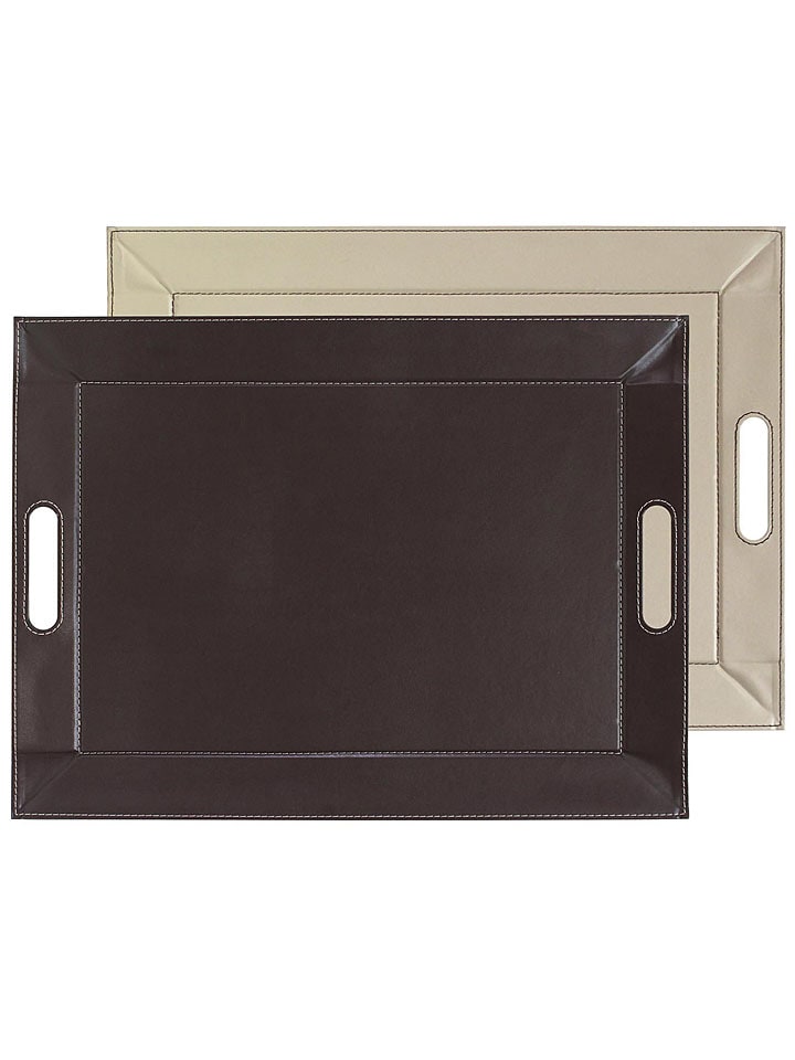 Wendetablett in Braun/ Creme - (L)55 x (B)41 cm
