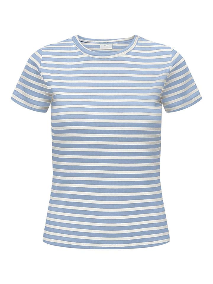 Shirt in Hellblau/Weiß