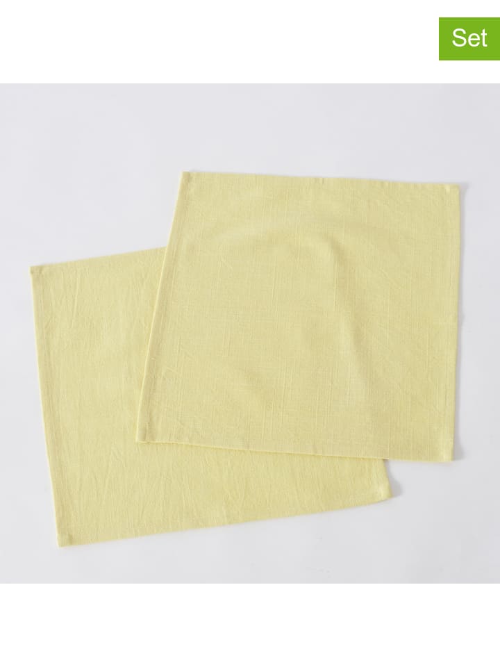 2er-Set: Servietten "Lenea" in Gelb - (L)40 x (B)40 cm