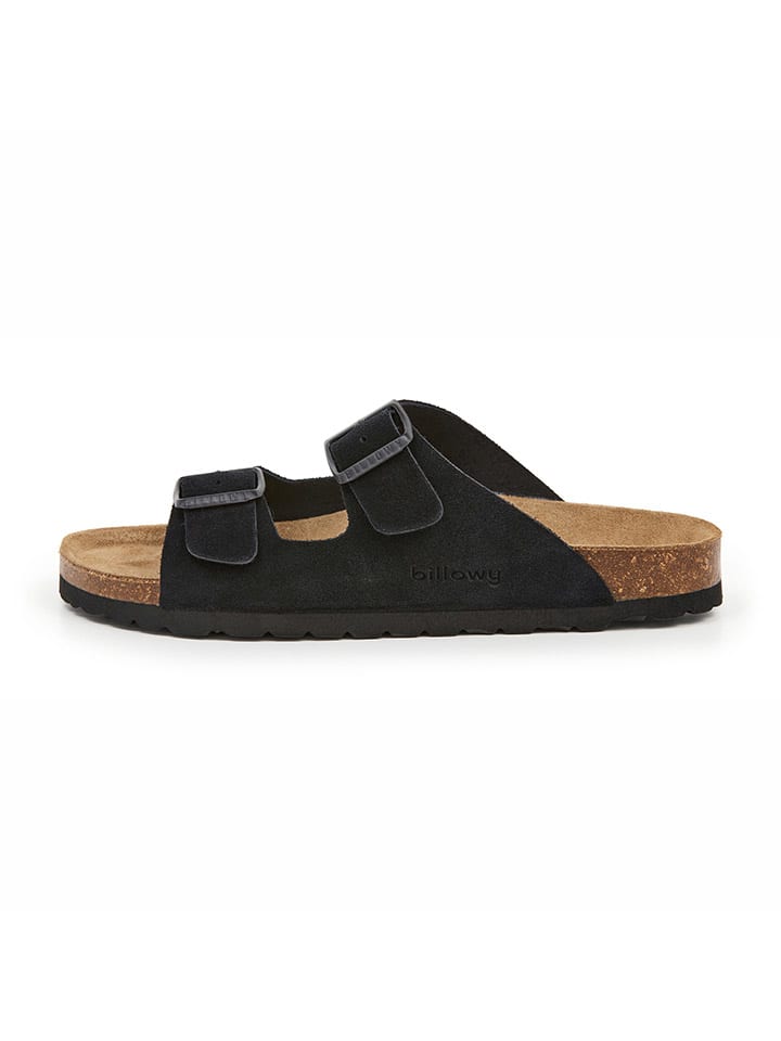Leder-Pantoletten in Schwarz