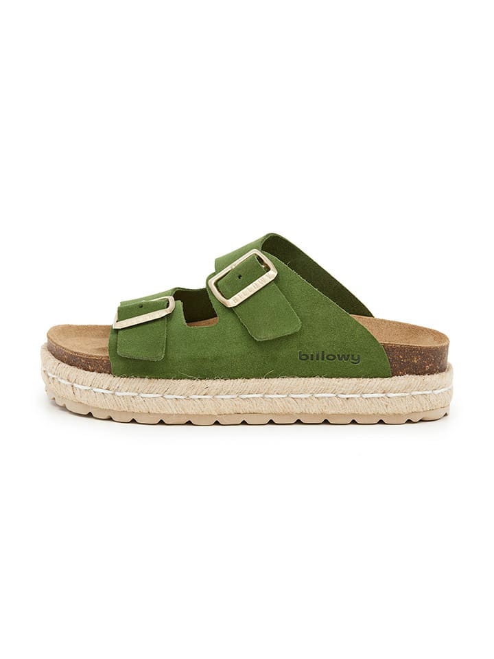 Leren slippers groen