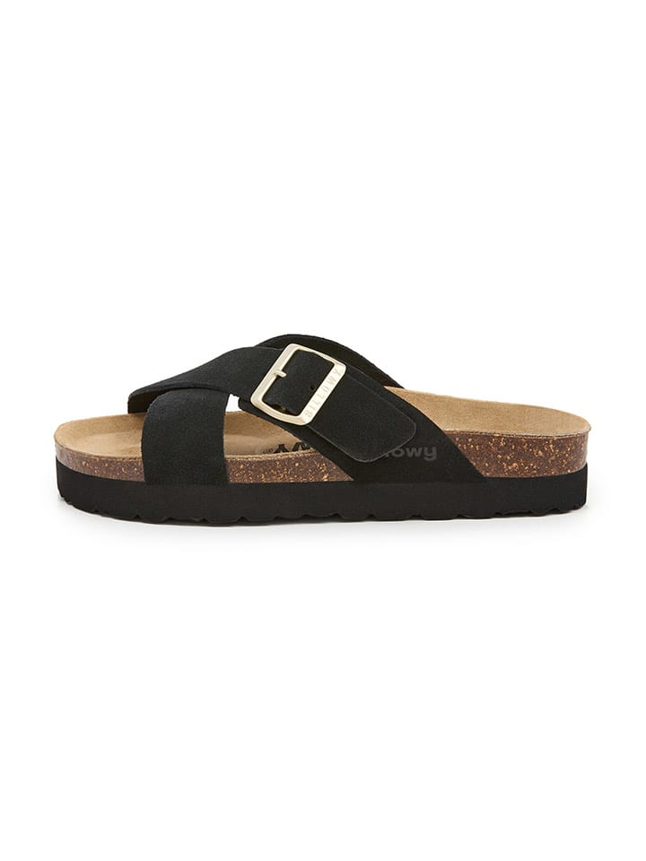Leren slippers zwart