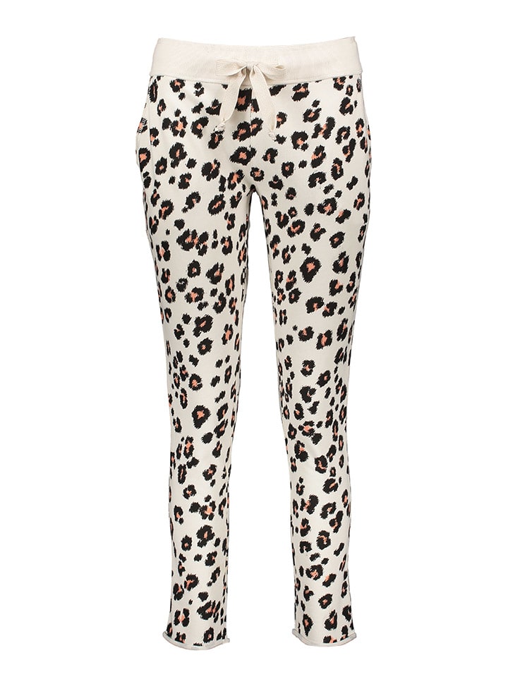 Sweathose in Creme/ Schwarz
