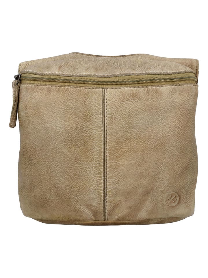 Leder-Umhängetasche in Beige - (B)22 x (H)20 x (T)7 cm