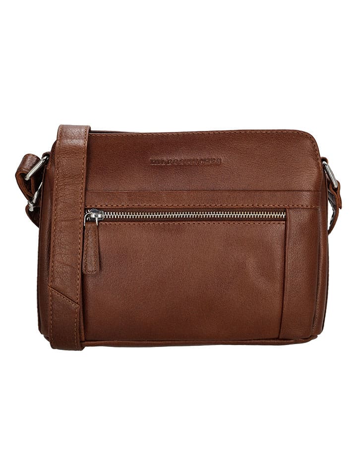 Leder-Umhängetasche in Braun - (B)20 x (H)26 x (T)8 cm
