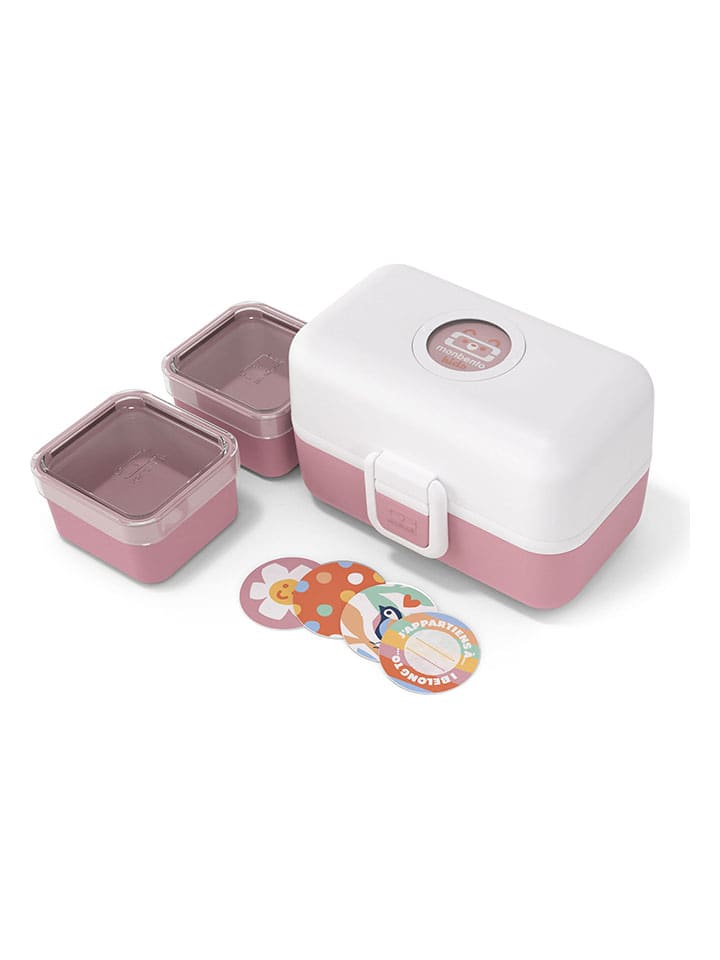 Lunchbox in Weiß/ Rosa - 800 ml