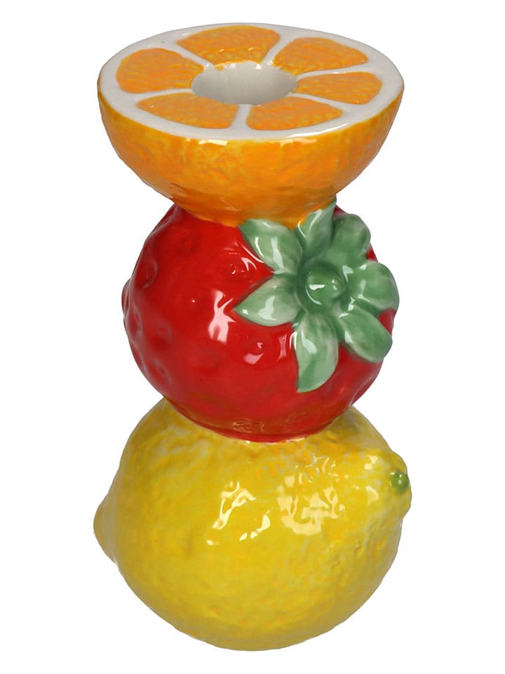 Kerzenständer "Fruits" in Rot/ Gelb/ Bunt - (H)14 x Ø 9 cm
