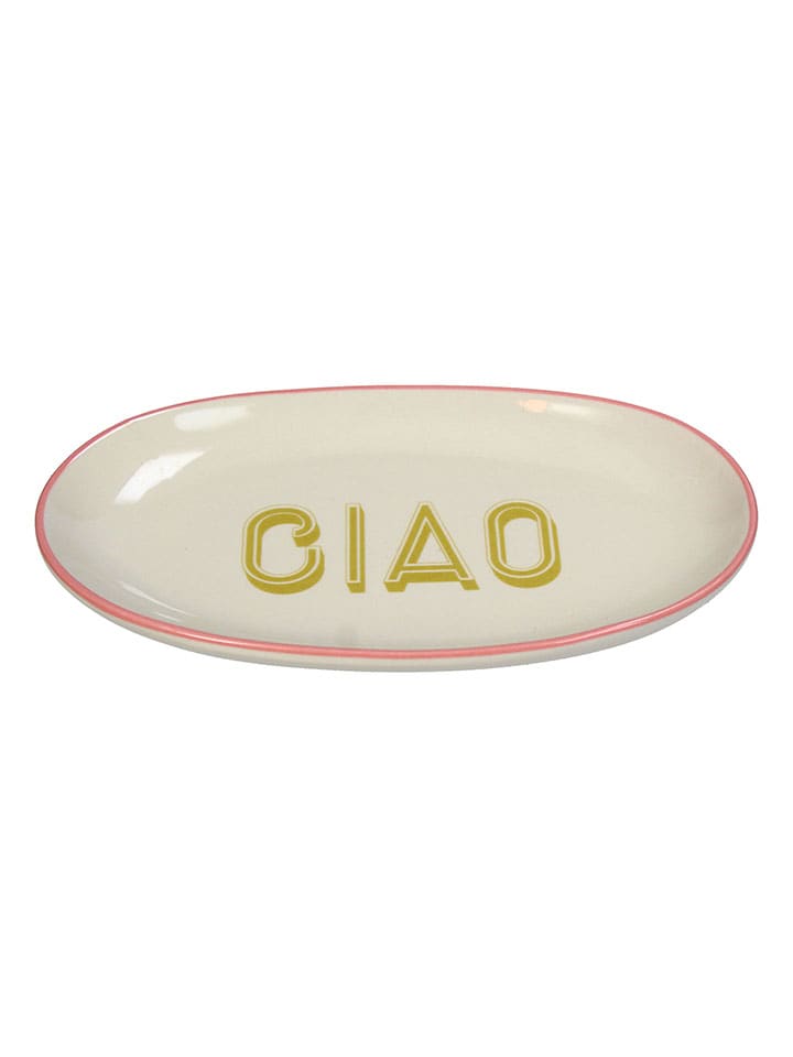 Talerz "Ciao" w kolorze kremowym do serwowania - 21 x 12,5 cm